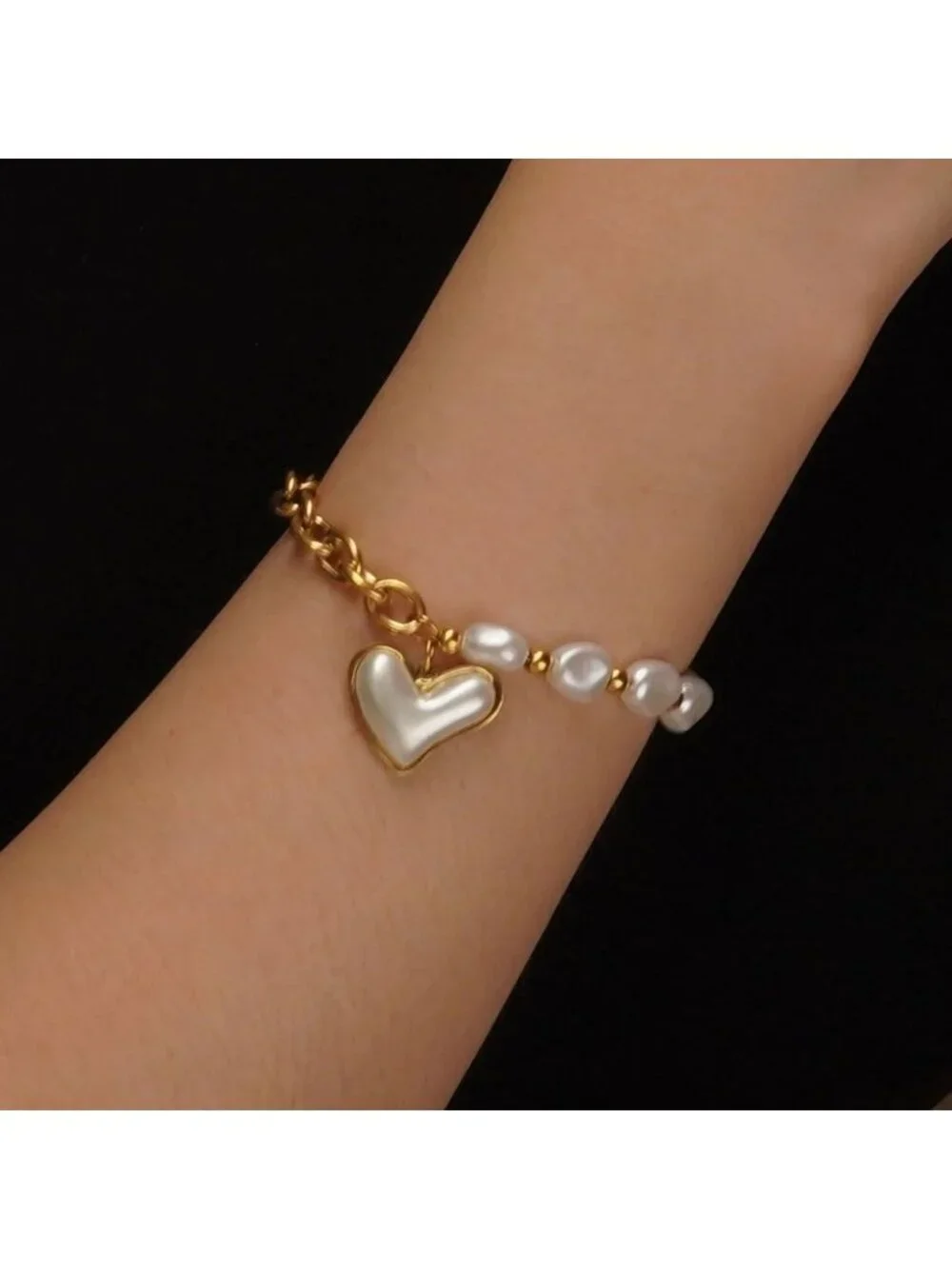 Pearl heart Bracelet Q818